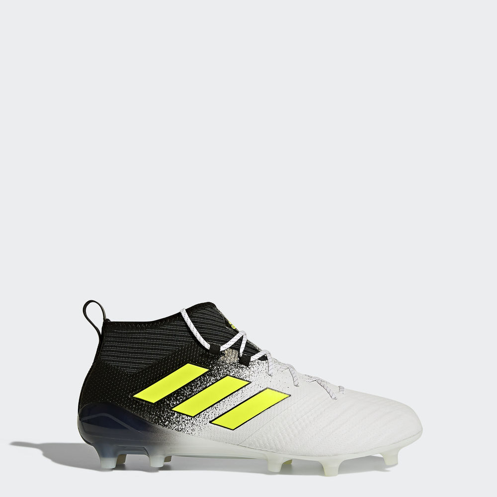 Adidas Ace 17.1 Firm Ground - ποδοσφαιρικα παπουτσια ανδρικα - Ασπρα/Κίτρινα/Μαυρα,Μέγεθος: EU 36 –